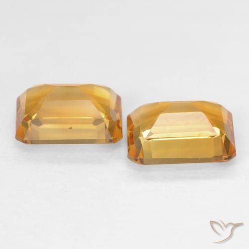 Gemas de Citrino Dorado naranja natural de 3.03 ct, Corte Octágono / Esmeralda, VVS