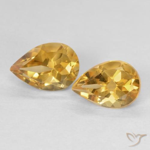 1.30ctw Natural Dorado Citrino, En forma de pera, VVS