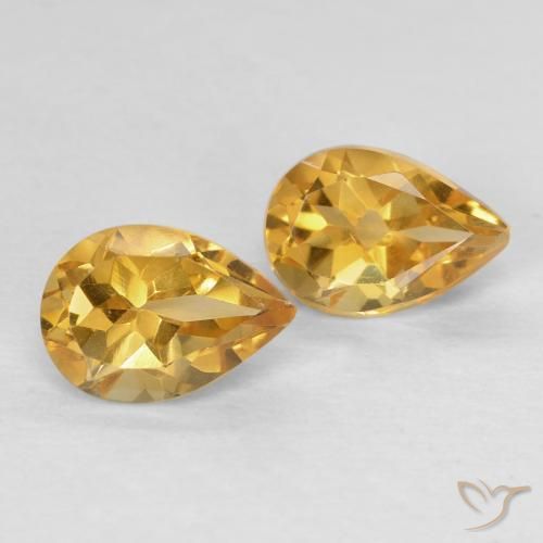 Gemas de Citrino Dorado natural de 1.30 ct, En forma de pera, VVS