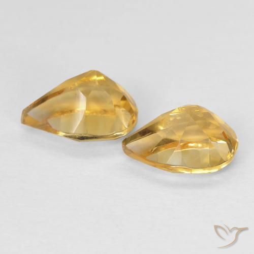 Gemas de Citrino Dorado natural de 1.30 ct, En forma de pera, VVS