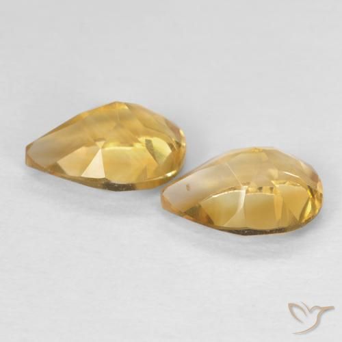 Gemas de Citrino Dorado natural de 1.35 ct, En forma de pera, VVS-VS