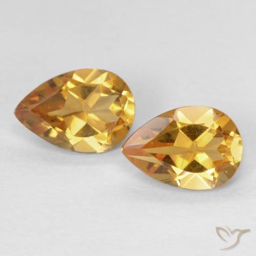 1.24ctw Natural Dorado naranja Citrino, En forma de pera, VVS
