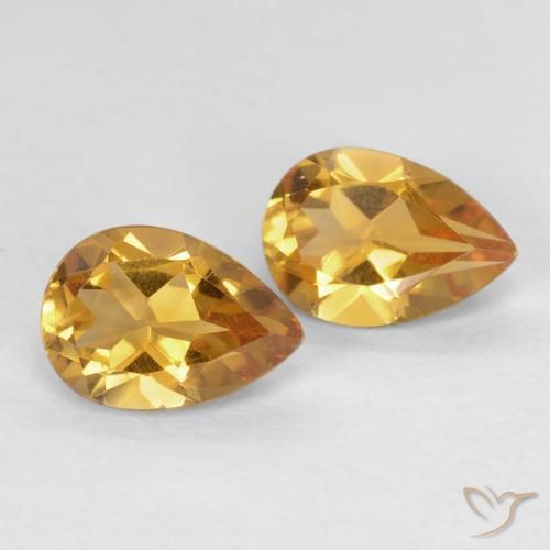 Gemas de Citrino Dorado naranja natural de 1.24 ct, En forma de pera, VVS