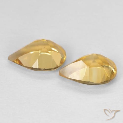 Gemas de Citrino Dorado natural de 1.27 ct, En forma de pera, VVS
