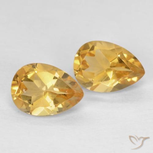 Gemas de Citrino Dorado natural de 1.46 ct, En forma de pera, VVS-VS