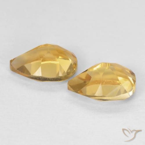 Gemas de Citrino Dorado natural de 1.46 ct, En forma de pera, VVS-VS