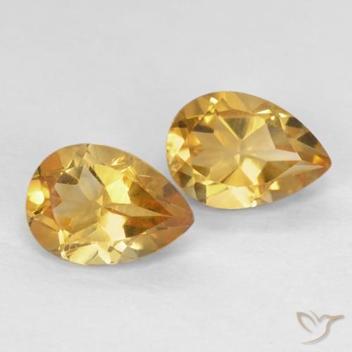 Gemas de Citrino Dorado natural de 1.41 ct, En forma de pera, VVS