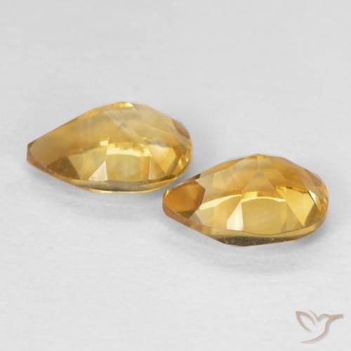 Gemas de Citrino Dorado natural de 1.41 ct, En forma de pera, VVS