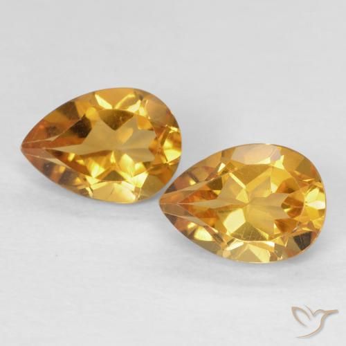 1.46ctw Natural Dorado naranja Citrino, En forma de pera, VVS-VS