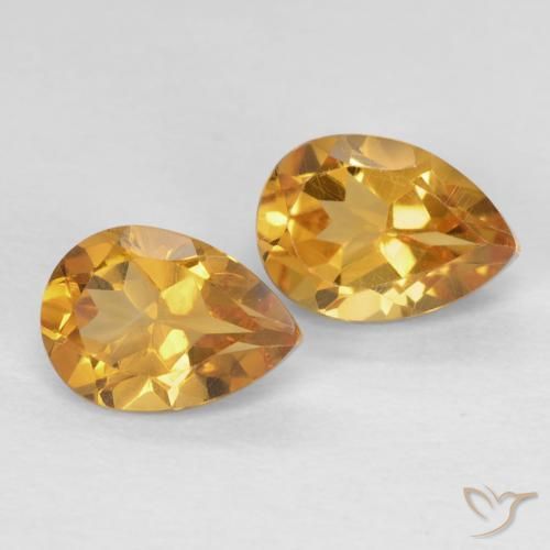 Gemas de Citrino Dorado naranja natural de 1.46 ct, En forma de pera, VVS-VS