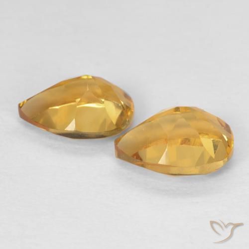 Gemas de Citrino Dorado naranja natural de 1.46 ct, En forma de pera, VVS-VS