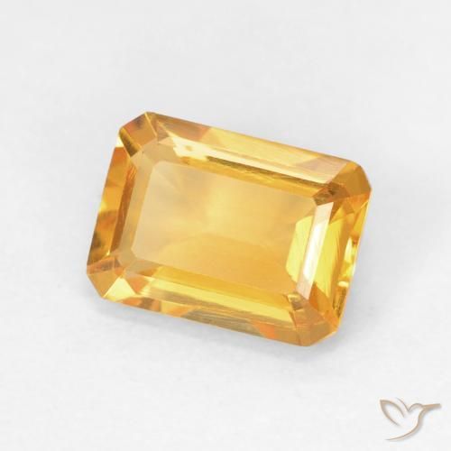Citrino Medium Light Orange-Gold natural de 1.48 ct, Corte Octágono / Esmeralda, VVS-VS