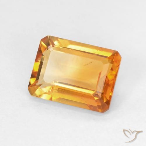 Citrino Dorado naranja oscuro natural de 1.50 ct, Corte Octágono / Esmeralda, VVS-VS