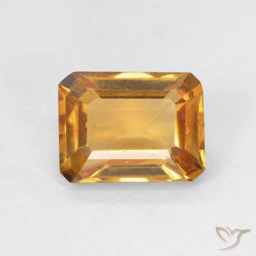 1.49ct Natural Dorado naranja intenso Citrino, corte esmeralda, VVS-VS