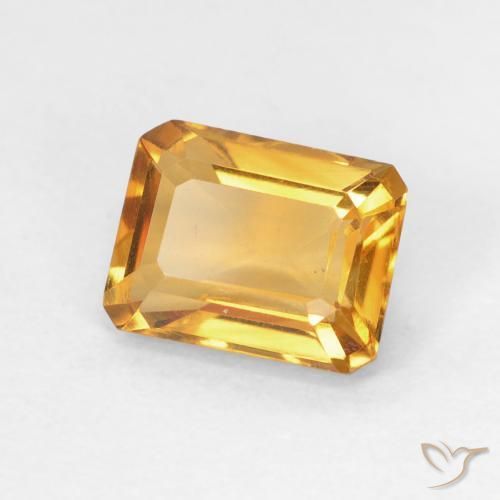 Citrino Dorado naranja intenso natural de 1.49 ct, Corte Octágono / Esmeralda, VVS-VS