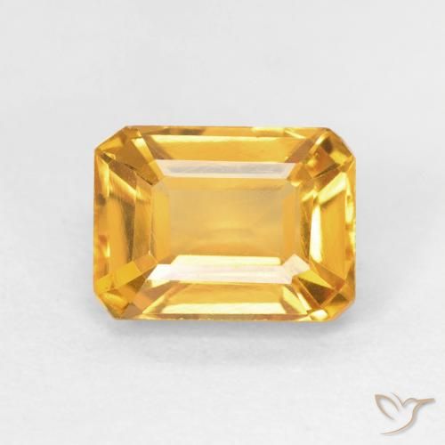1.74ct Natural Naranja dorado Citrino, corte esmeralda, VVS-VS