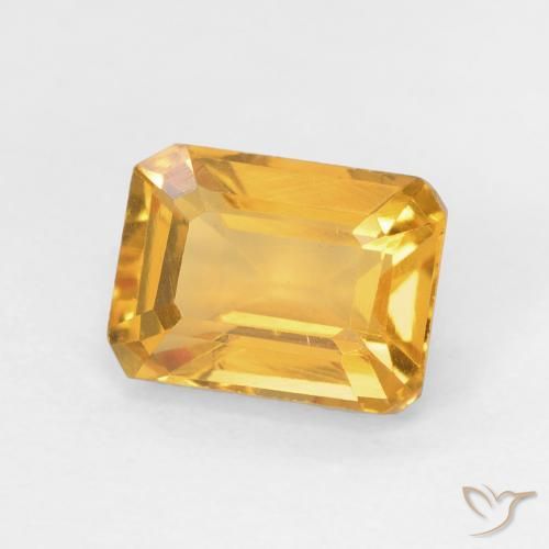 Citrino Naranja dorado natural de 1.74 ct, Corte Octágono / Esmeralda, VVS-VS