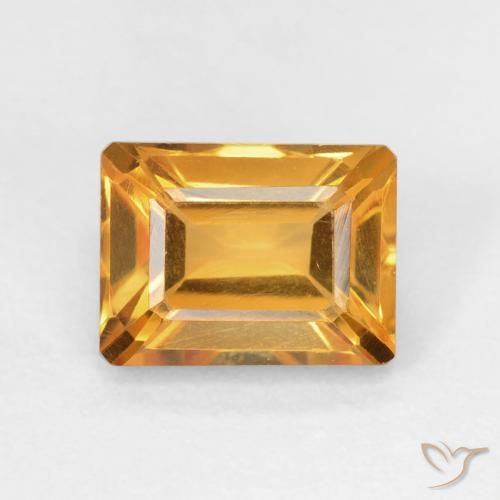 1.84ct Natural Dorado naranja intenso Citrino, corte esmeralda, VVS-VS
