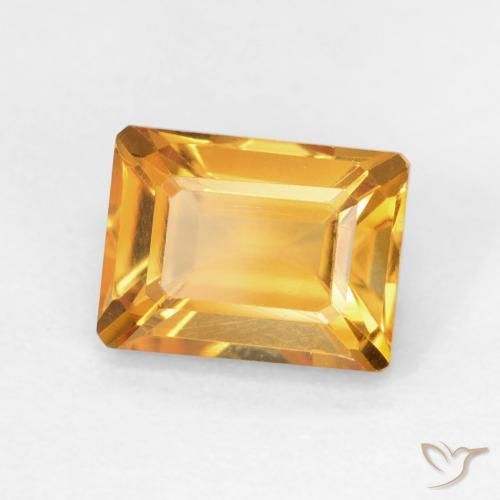 Citrino Dorado naranja intenso natural de 1.84 ct, Corte Octágono / Esmeralda, VVS-VS