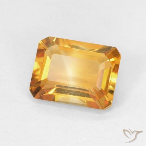 Citrino Dorado naranja oscuro natural de 1.40 ct, Corte Octágono / Esmeralda, VVS