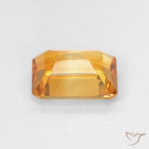 Citrino Dorado naranja oscuro natural de 1.40 ct, Corte Octágono / Esmeralda, VVS