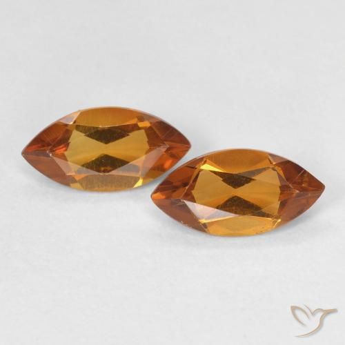 0.93ctw Natural Naranja medio Citrino, Marquesa, VS