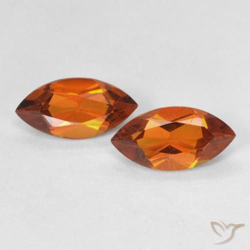 1.02ctw Natural Naranja oscuro Citrino, Marquesa, VS