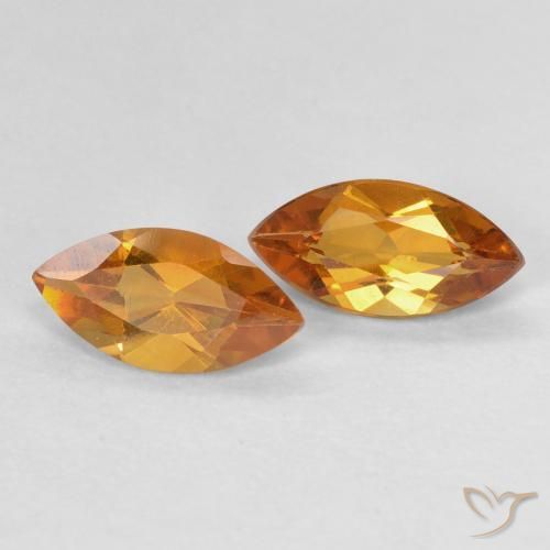 Gemas de Citrino Marrón naranja natural de 1.00 ct, Marquesa, VVS-VS