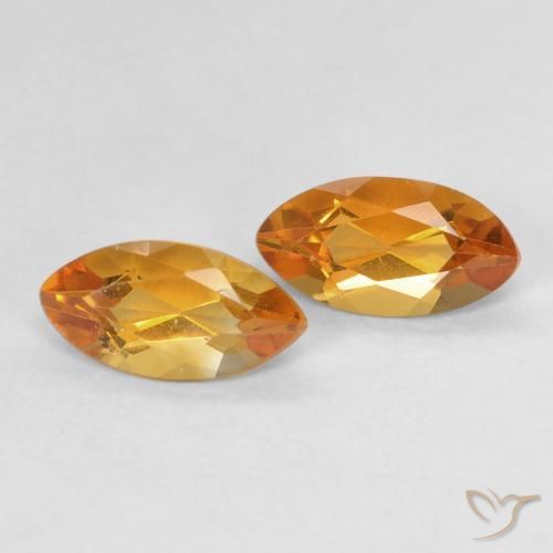 Gemas de Citrino Naranja medio natural de 1.04 ct, Marquesa, VVS