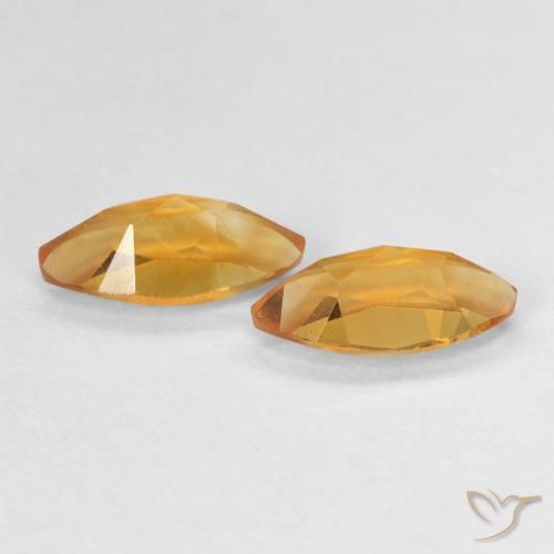 Gemas de Citrino Naranja medio natural de 1.04 ct, Marquesa, VVS