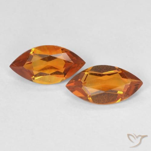0.98ctw Natural Marrón naranja Citrino, Marquesa, VVS