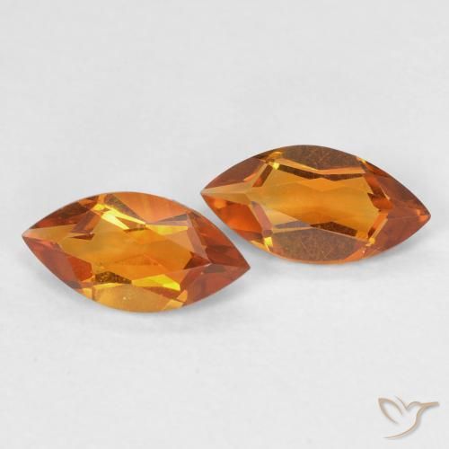 Gemas de Citrino Marrón naranja natural de 0.98 ct, Marquesa, VVS
