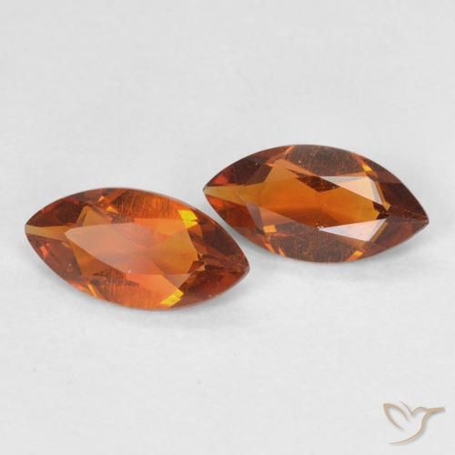 Gemas de Citrino Ámbar naranja natural de 0.88 ct, Marquesa, VVS