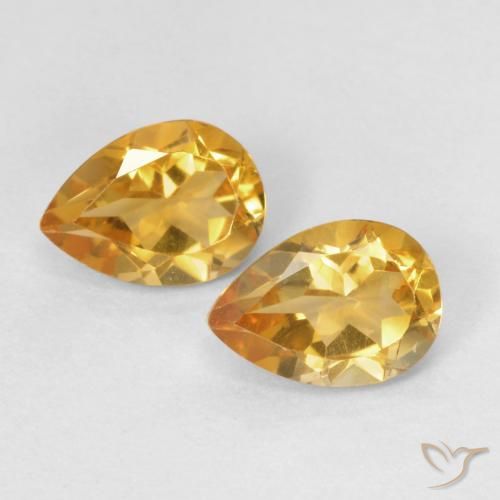 1.25ctw Natural Dorado naranja Citrino, En forma de pera, VVS