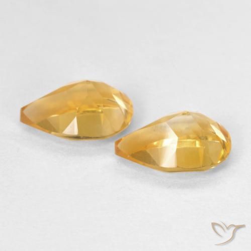 Gemas de Citrino Dorado naranja natural de 1.25 ct, En forma de pera, VVS