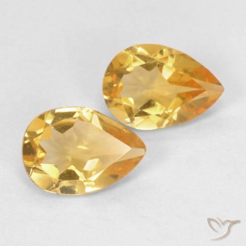 Gemas de Citrino Dorado naranja natural de 1.11 ct, En forma de pera, VVS