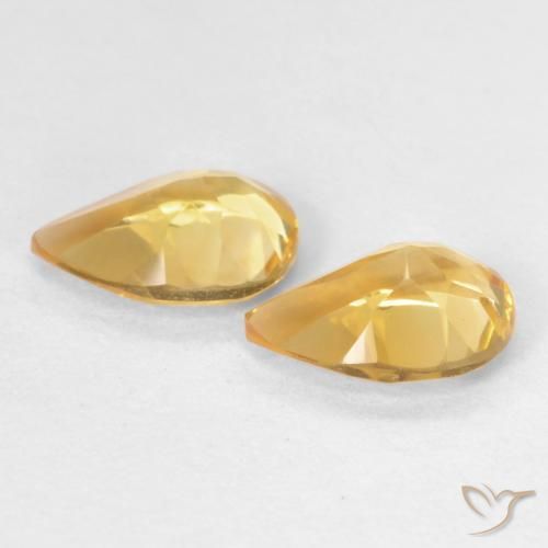 Gemas de Citrino Dorado naranja natural de 1.11 ct, En forma de pera, VVS