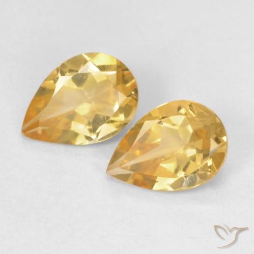 1.12ctw Natural Dorado-naranja claro Citrino, En forma de pera, VVS