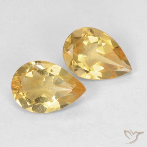 Gemas de Citrino Dorado-naranja claro natural de 1.12 ct, En forma de pera, VVS