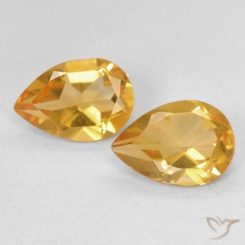 1.14ctw Natural Dorado naranja Citrino, En forma de pera, VVS