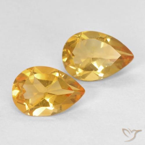 Gemas de Citrino Dorado naranja natural de 1.14 ct, En forma de pera, VVS