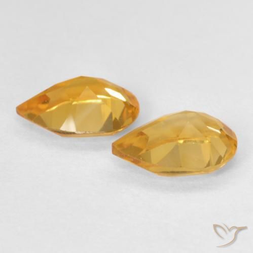 Gemas de Citrino Dorado naranja natural de 1.14 ct, En forma de pera, VVS