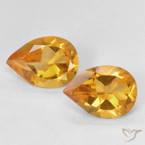 1.21ctw Natural Naranja medio Citrino, En forma de pera, VVS