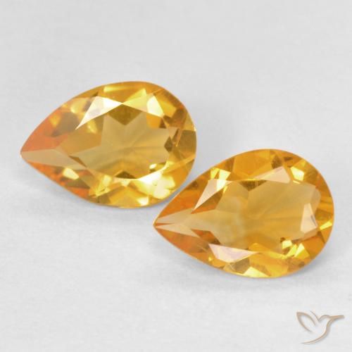 1.11ctw Natural Dorado naranja Citrino, En forma de pera, VVS