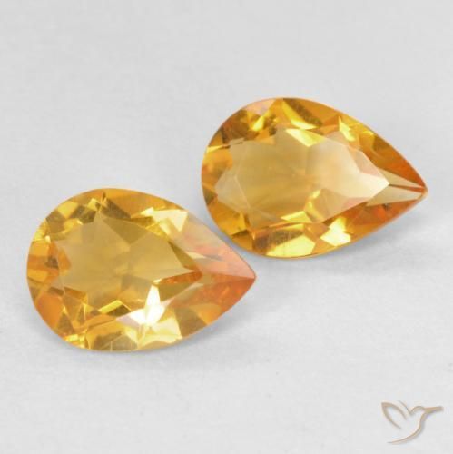 Gemas de Citrino Dorado naranja natural de 1.11 ct, En forma de pera, VVS