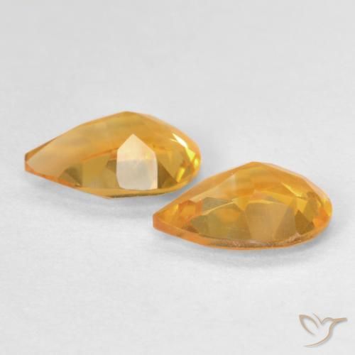Gemas de Citrino Dorado naranja natural de 1.11 ct, En forma de pera, VVS