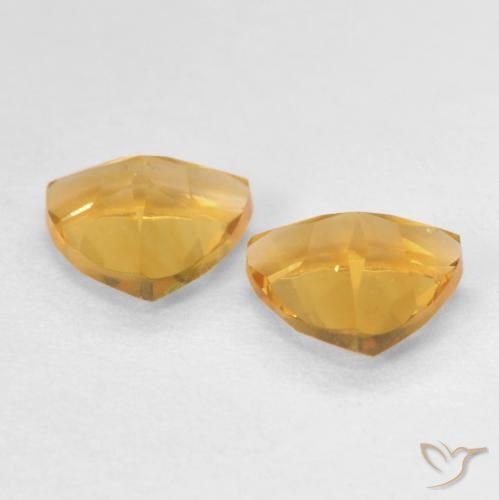 Gemas de Citrino Dorado naranja natural de 1.25 ct, Trillón, VVS