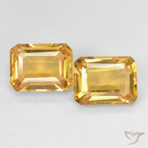 3.07ctw Natural Medium Light Orange-Gold Citrino, corte esmeralda, VVS
