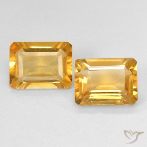 2.91ctw Natural Medium Light Orange-Gold Citrino, corte esmeralda, VVS