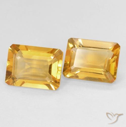 Gemas de Citrino Medium Light Orange-Gold natural de 2.91 ct, Corte Octágono / Esmeralda, VVS